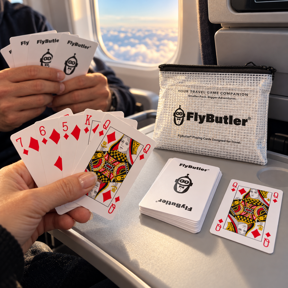 Flybutler-pelikortit - 100 % muovia
